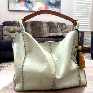 Loz Feliz Large Slouchy Leather Tote in Meadow